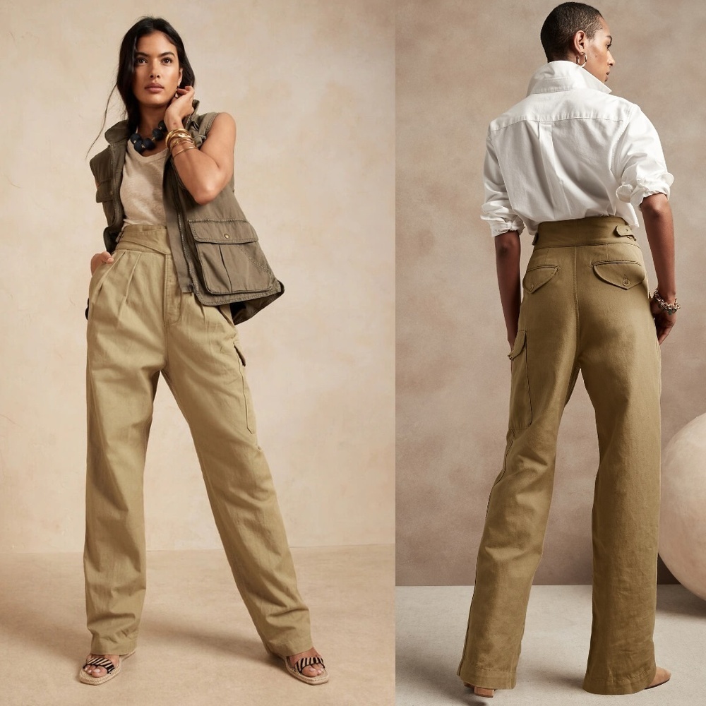 Banana Republic Tan High-Waisted Pants